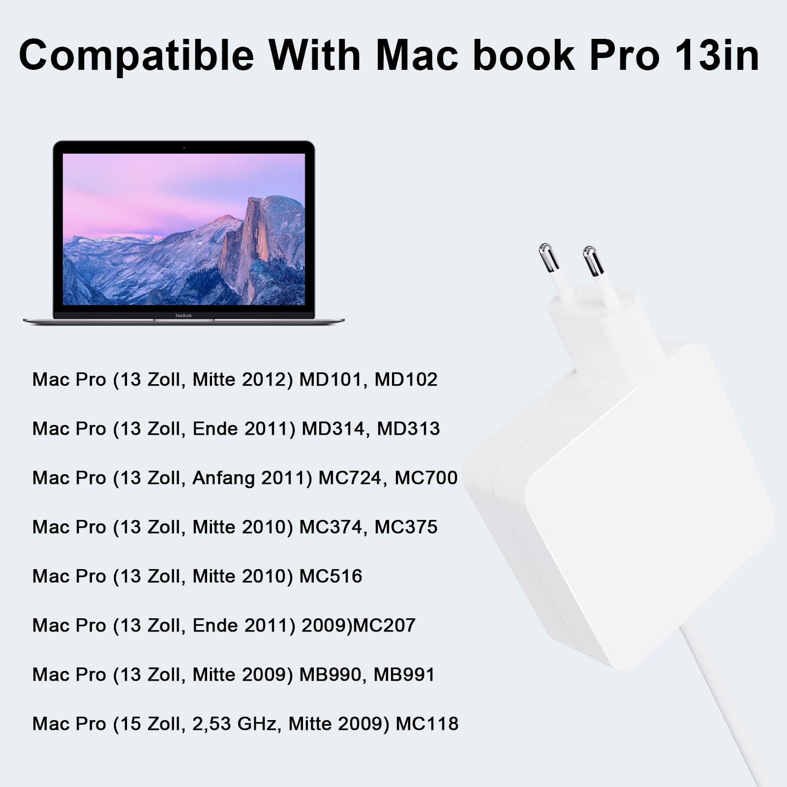 Caricatore per Mac Book Pro 2010 2011 2012 60 W Mag2 per Mac Pro 13 pollici display (prima della metà del 2012) MacBook Air (prima del 2011)