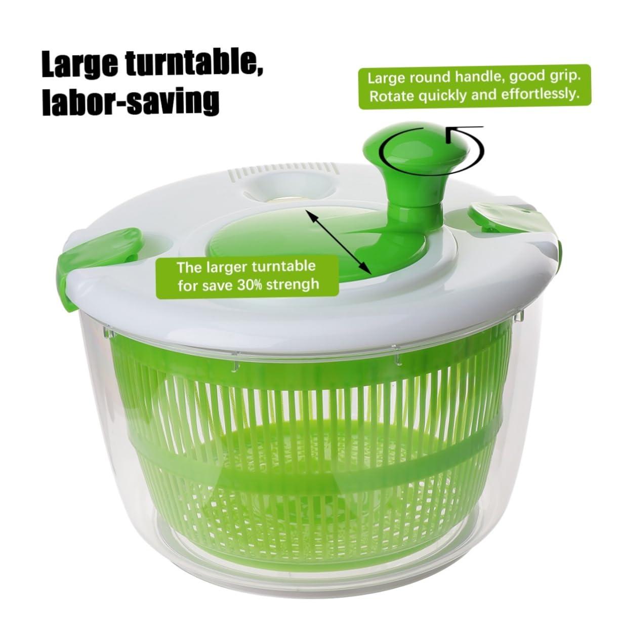 MAGICLULU Asciuga Insalata Manuale in Plastica Verde per Verdure e Frutti, Disidratatore per Uso Domestico e Preparazione Insalate Fresche