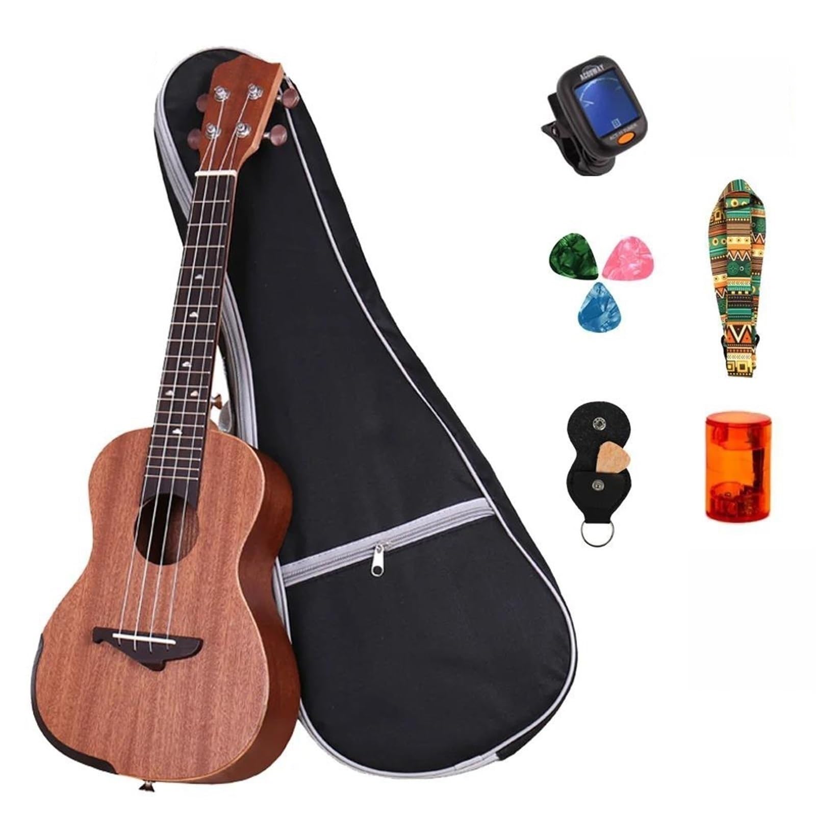 Koncert Sopran Tenor 21 "23" 26 "Sapele Ukulele Aquila Struny Opcjonalny Pakiet Tuner(Color:2,Size:23)
