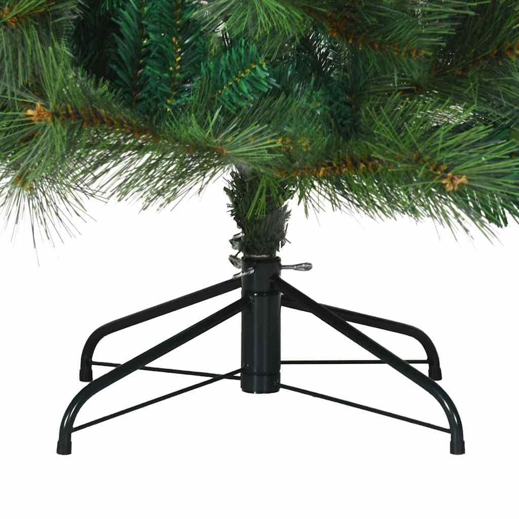 Árbol de Navidad Artificial Verde 180 cm | Ramas Articuladas de PVC, Base de Hierro Plegable, Moderno Minimalista, Interior y Exterior