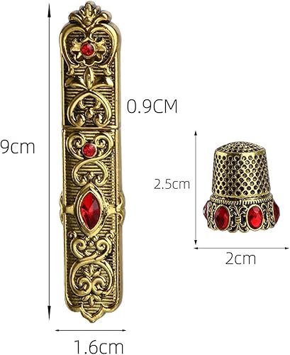 Vista 17 de Estuche de aguja de dedal de costura en relieve, punto de cruz victoriano, almacenamiento de punto de cruz, acolchado vintage, herramientas