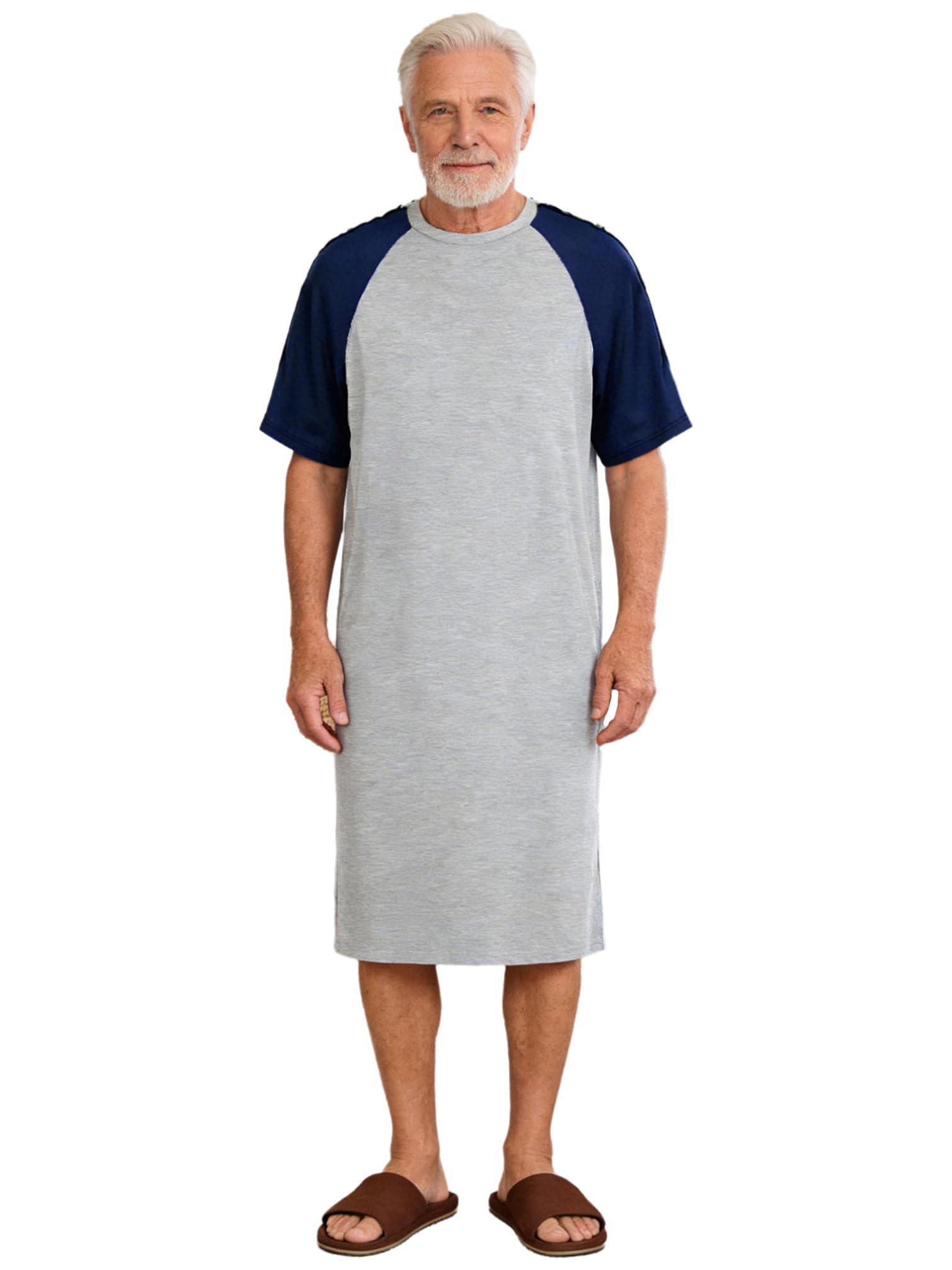 Camisa de dormir de recuperación postoperatoria unisex gris L 7
