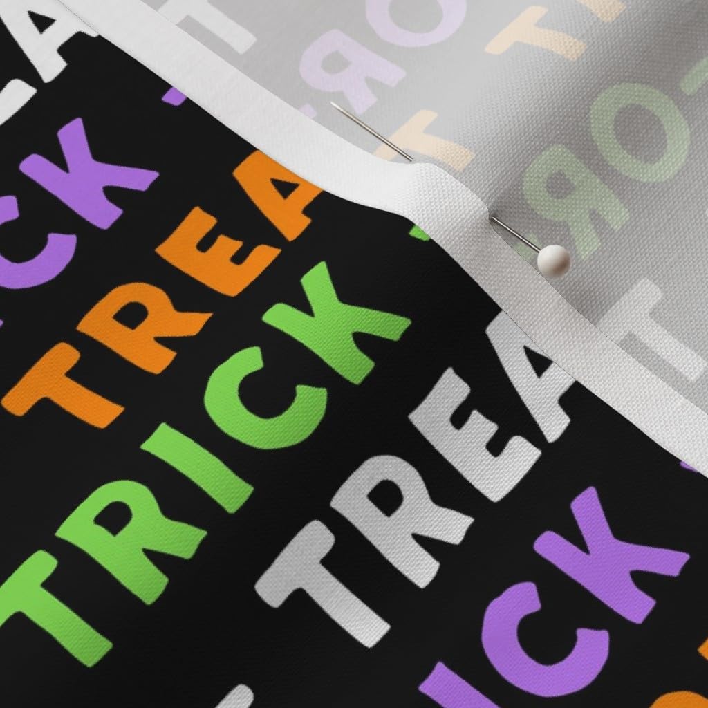 Spoonflower Fabric - Treat Multi Green Purple Halloween Printed on Petal Signature Cotton Fabric by The Yard - Sewing Quilting Apparel Crafts Decor