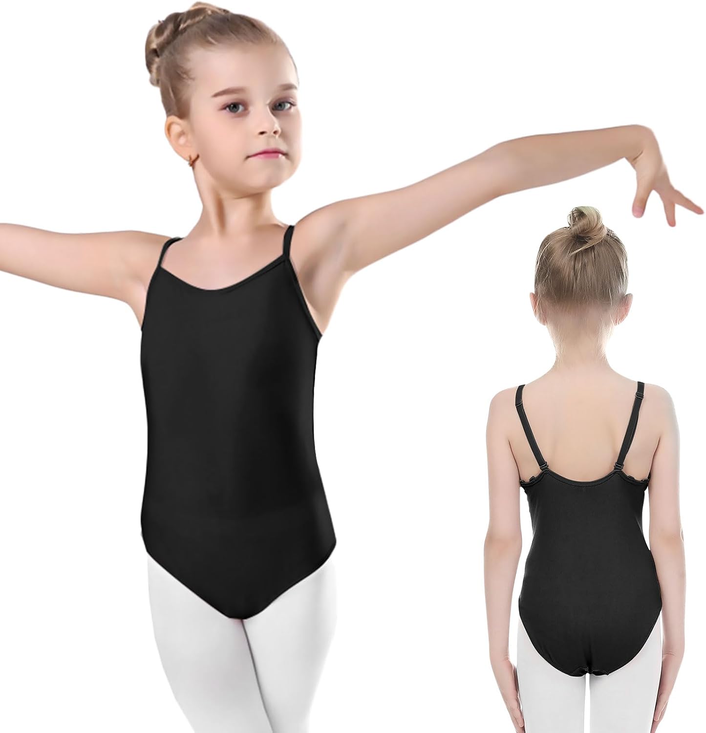 iMucci Professional Leotards for Girls Nude Leotard Seamless Camisole Undergarment with Transition Clear Strap