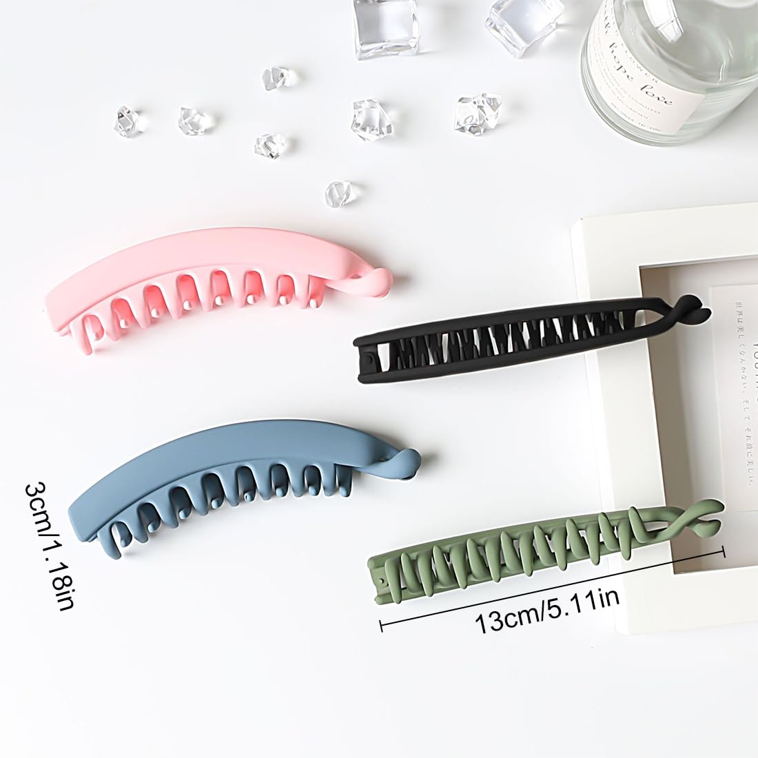 REQAG 4 Pieces Banana Clip Hair Comb Banana Hair Clips Can Be Used for Ponytail or Curling Tail Hair Clips Suitable for All Girls - Image 3
