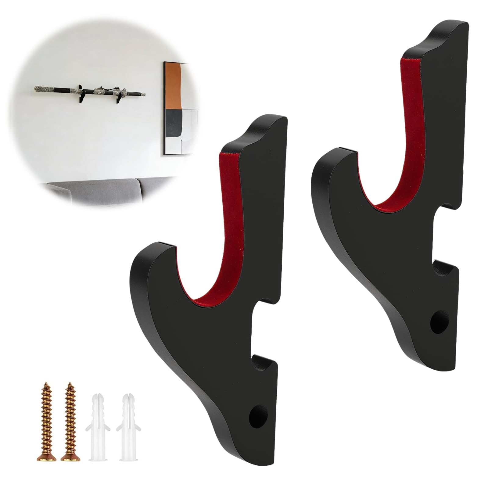 Set di 2 Gancio per Spada Supporto per Spada Samurai Supporto per Katana Supporto per Spada Da Parete Stand per Spada Spada Stand Supporto per Katane Spade Spade Laser e Altro Contenere Spada