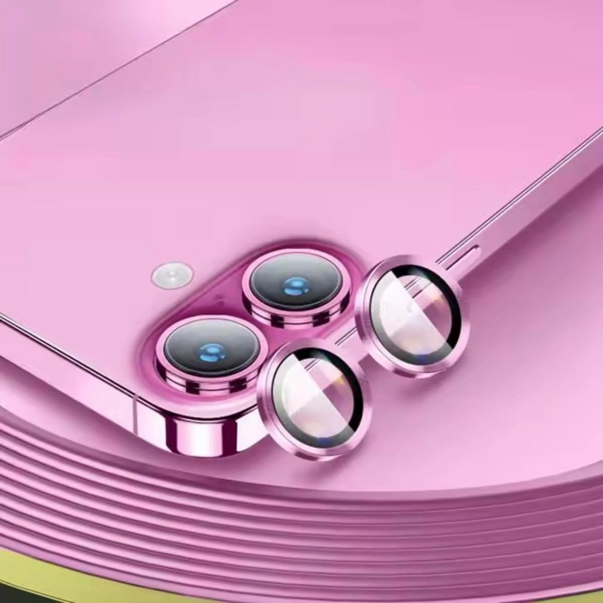 Película Protetora de Lente para Câmera de Smartphone iPhone 16 / iPhone 16 + Plus/iPhone 16 Pro/iPhone 16 Pro Max (Rosa, iPhone 16 Normal)