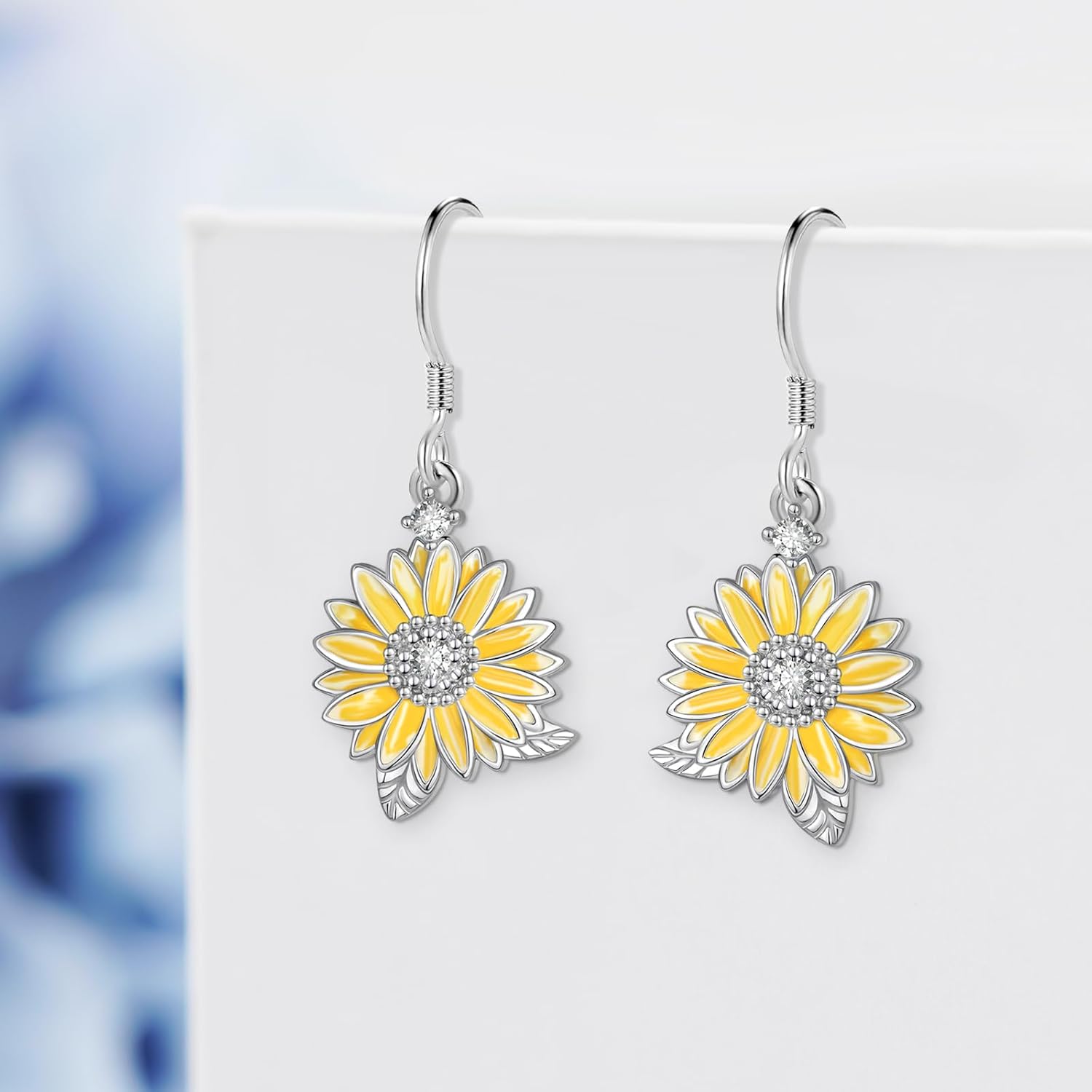 Sunflower Earrings 925 Sterling Silver Flower Earrings Sunflower Jewelry Gifts for Women - Image 3
