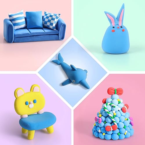 Miniatura 4 de Ifergoo Arcilla de modelado azul - Cosplay moldeable, secado al aire, arcilla de moldeo blanda para proyectos de arte y manualidades para adultos,