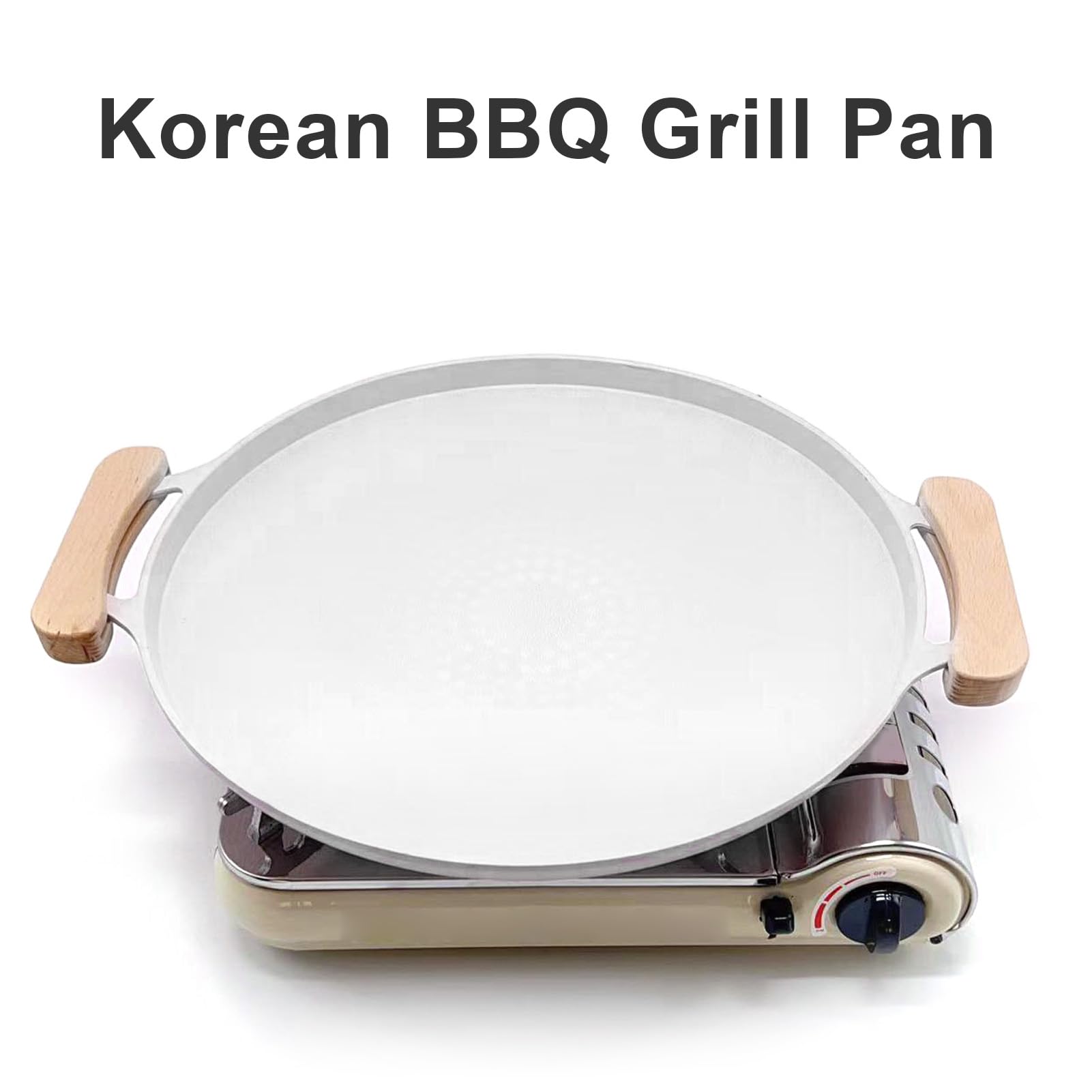 Generic Korean BBQ Grill Pan Anti Stick Versatile Aluminum Stovetop Grill Plate with Handles for Indoor Outdoor Grilling Camping Picnicking (White), Generico6e417s5ct-11