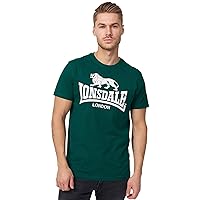 Lonsdale Maglietta da Uomo con Logo, Verde Bottiglia