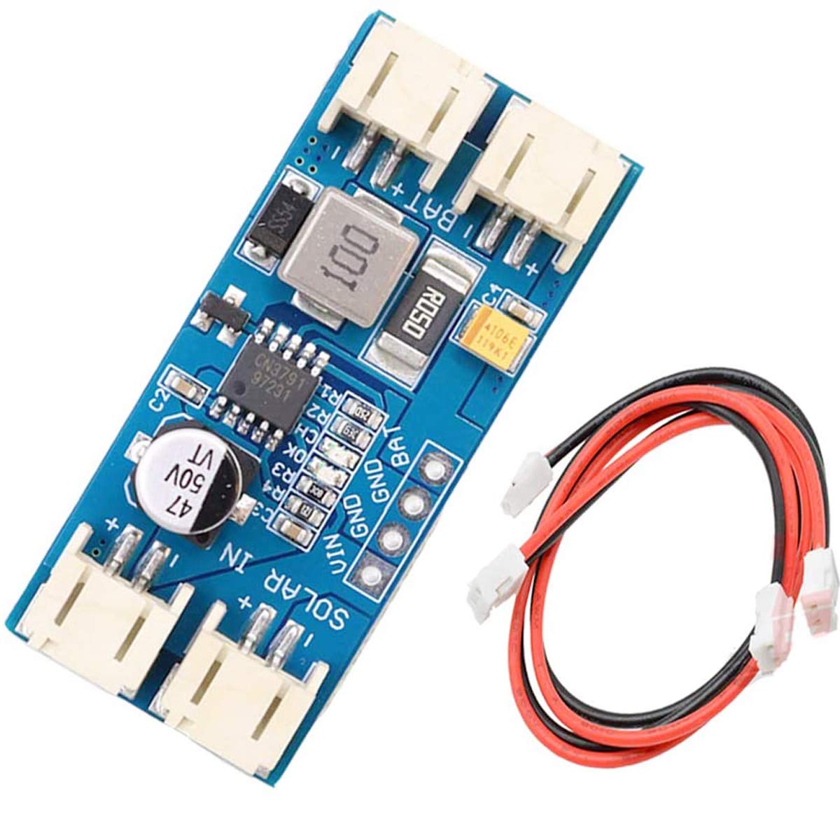12 V panel sterownika ładowania słonecznego CN3791 sterownik ładowania słonecznego MPPT 1 LiPo moduł regulatora akumulatora JST PH2.0 automatyczne ładowanie baterii z kablami