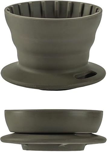 vandroop Gotero de café plegable, cesta portátil para verter sobre cafetera, máquina reutilizable de silicona para taza individual (1-2 tazas)
