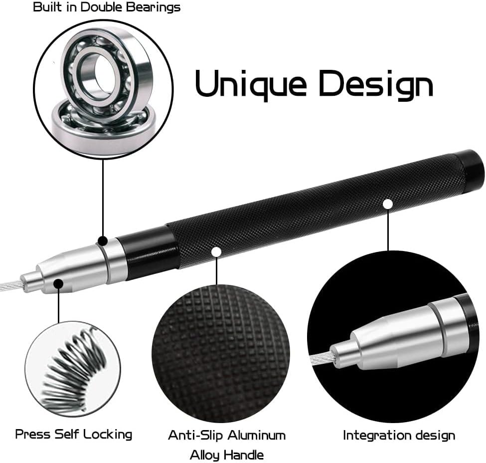 Miniatura 4 de Cuerda de saltar de alta velocidad por smartYOU  Calidad premium  Mejor para cardio, MMA, boxeo, WOD  Cuerda de acero con revestimiento de goma