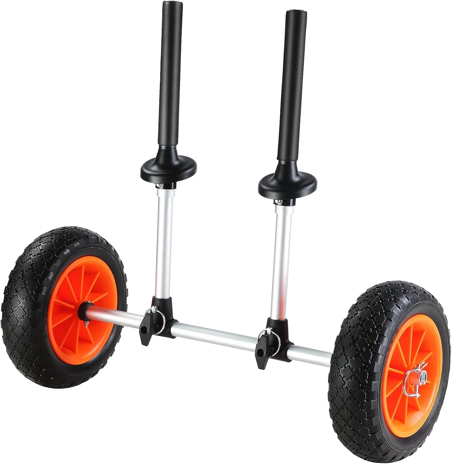 Heavy Duty Kayak Cart, 280lbs Load Capacity, Detachable Canoe Trolley Cart with 10” Solid Tires, Adjustable Width & Top Foam Protection, for Kayaks with Drain Holes of 2.54cm and Above Heavy Duty Kayak Cart, 280lbs Load Capacity, Detachable Canoe Trolley Cart with 10” Solid Tires, Adjustable Width & Top Foam Protection, for Kayaks with Drain Holes of 2.54cm and Above