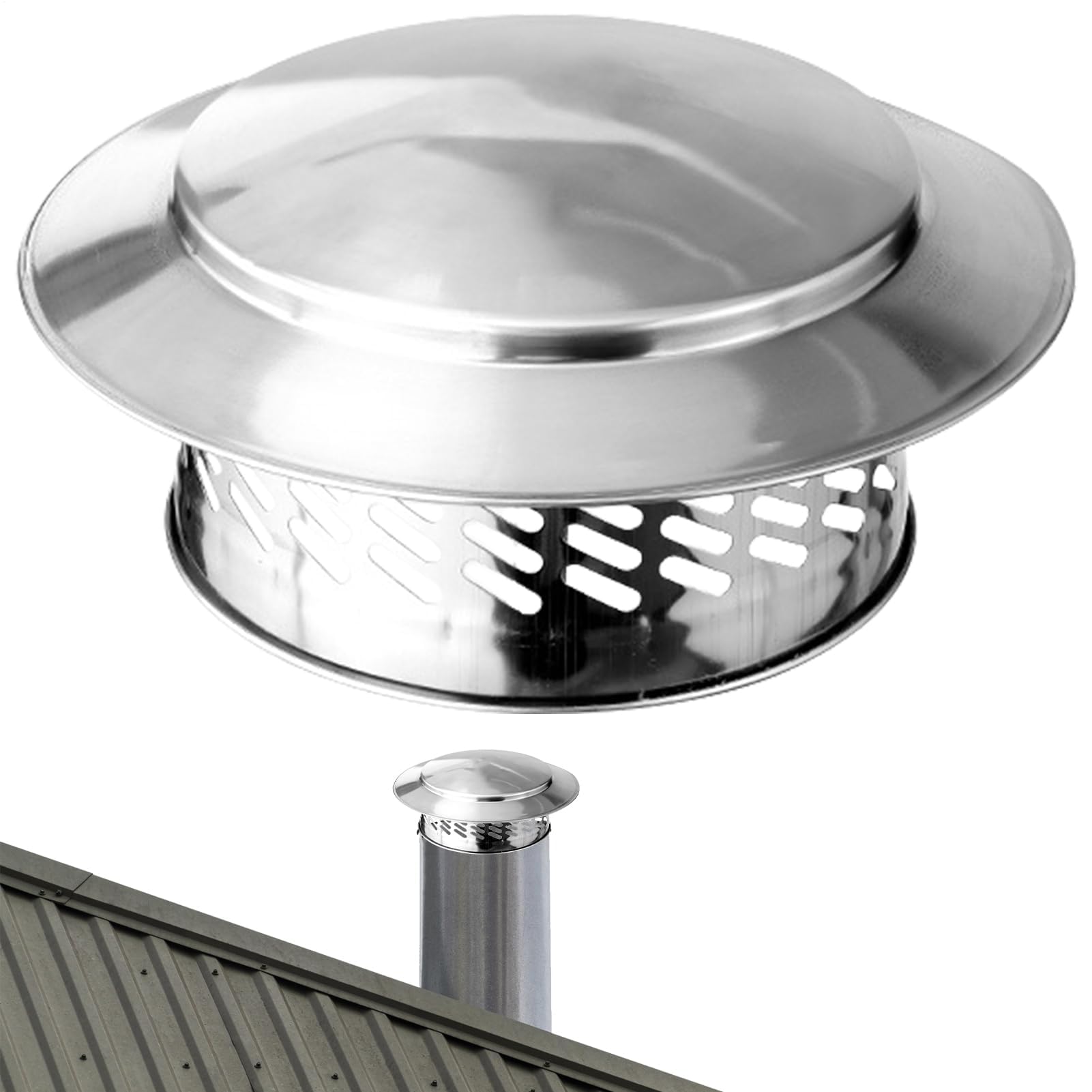 GKSNCJSMF Chimney Caps for Outside - Round Rain Lid Exhaust | Outdoor Fireplace Chimney Flue Caps,for Outside Furnace Water Heater Factory Masonry Construction House Stoves