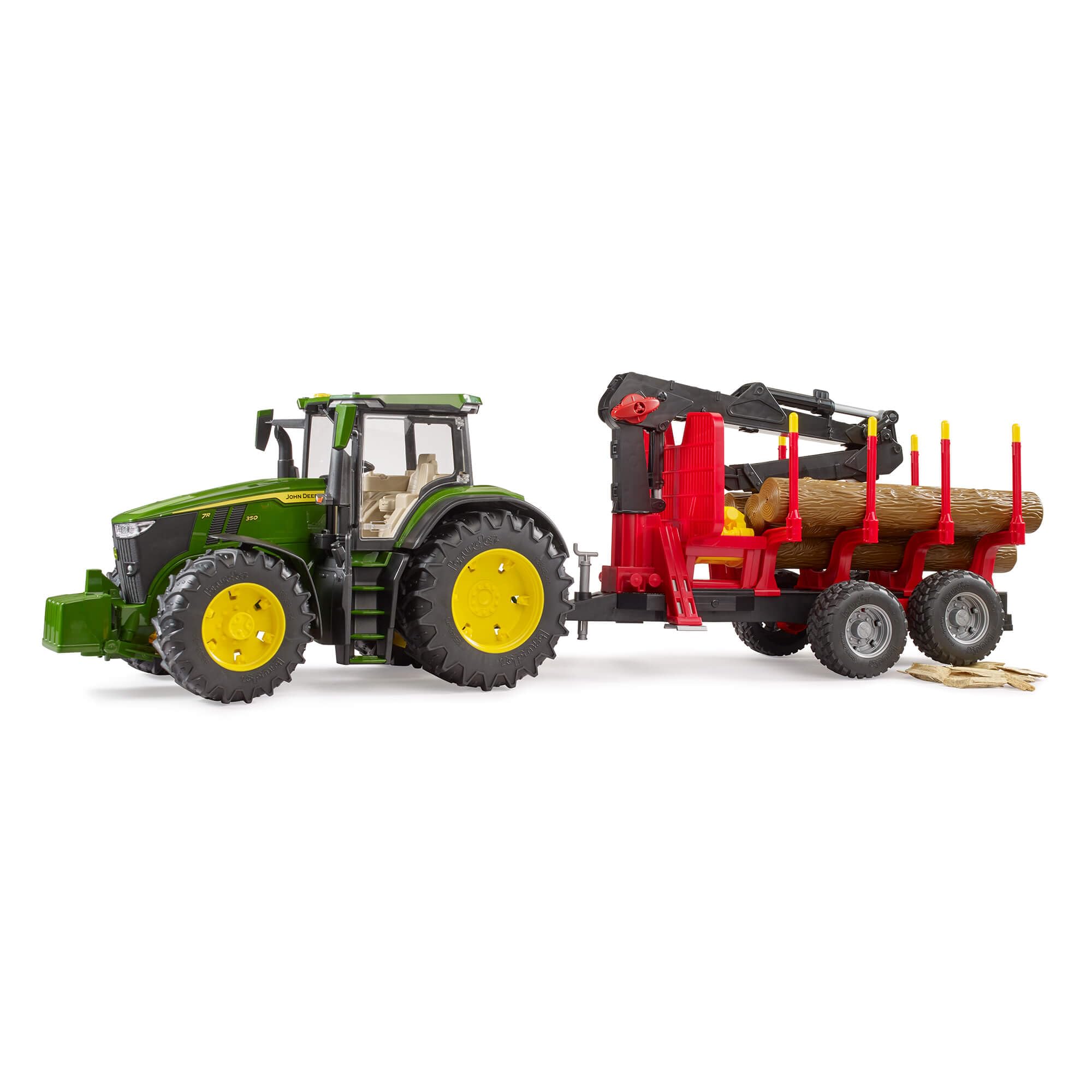 Amazon.com: Bruder 09829 John Deere 7R 350 with Forestry Trailer