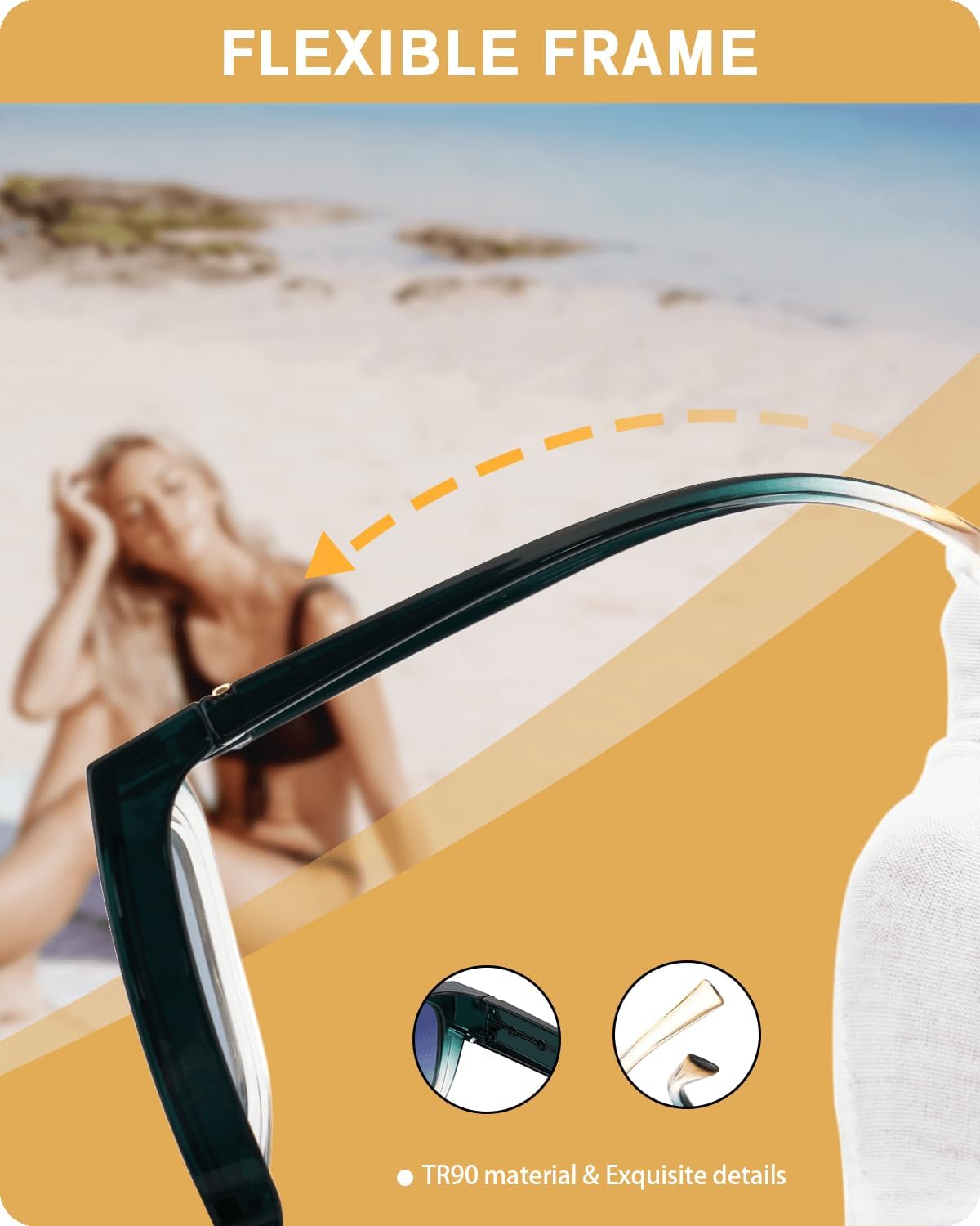 Meeloog Polarized Fit Over Glasses Sunglasses for Women UV Protection, Trendy Square Wrap Around Shades for Driving Riding - Image 4