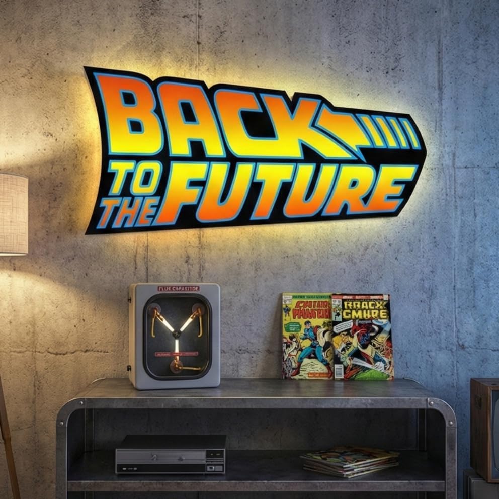 Miniatura 3 de 3DSIGN Letrero de neón LED de Regreso al Futuro, arte de pared de película con luces LED  Decoración de ventilador regulable para cine en casa,