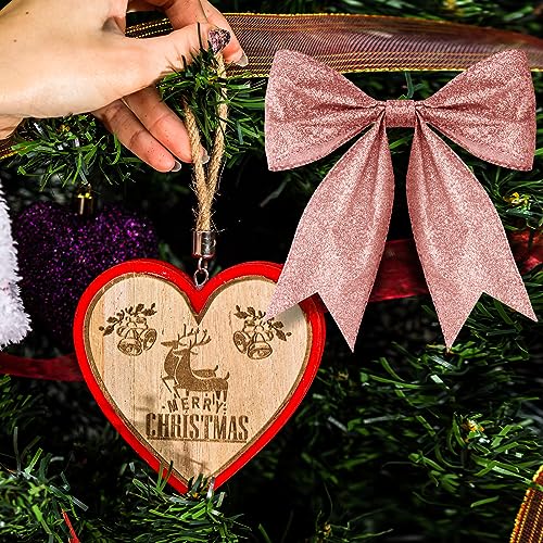 Cindeer 50 Yards Halloween Glitter Rose Gold Ribbon 2.5 Inch Christmas Diamond Bling Wired Edge Ribbon Holiday Fabric Bow Decorative for Home Festival Party Gift Wrapping Present DIY Crafts by Cindeer - Used condition - Image 6