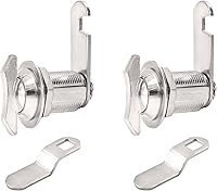 Vista 8 de 2 cerraduras de leva compensadas de 1 pulgada, cerraduras cromadas sin bloqueo, cerradura de repuesto para gabinete giratorio sin llave para cajón