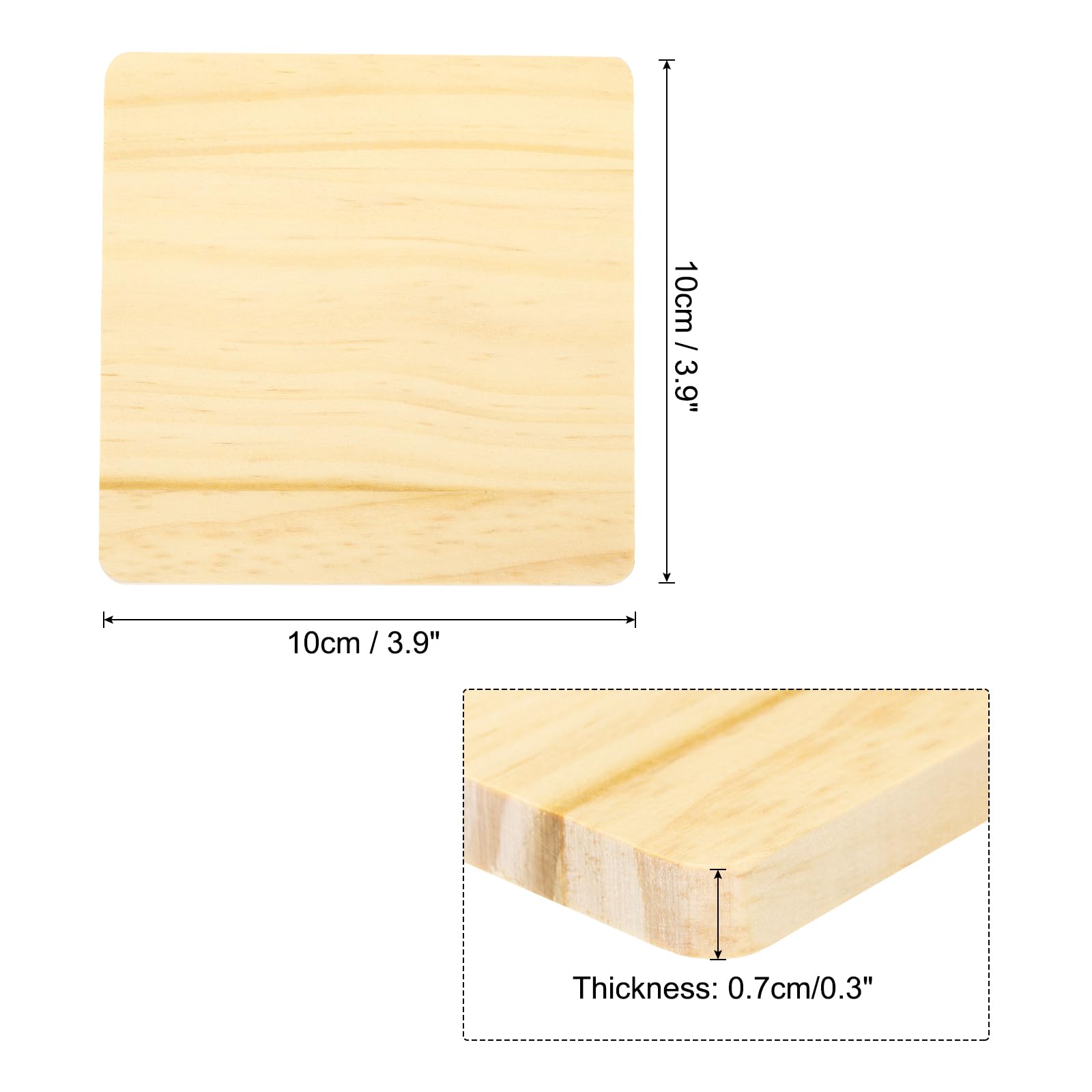 QUARKZMAN 24 Set Fette Legno Trucioli Legno Non Finiti Decorazioni Rotondo Casa e Artigianato Trucioli Legno Vuoti per Artigianato e Incisione Legno con Tappetino Antiscivolo