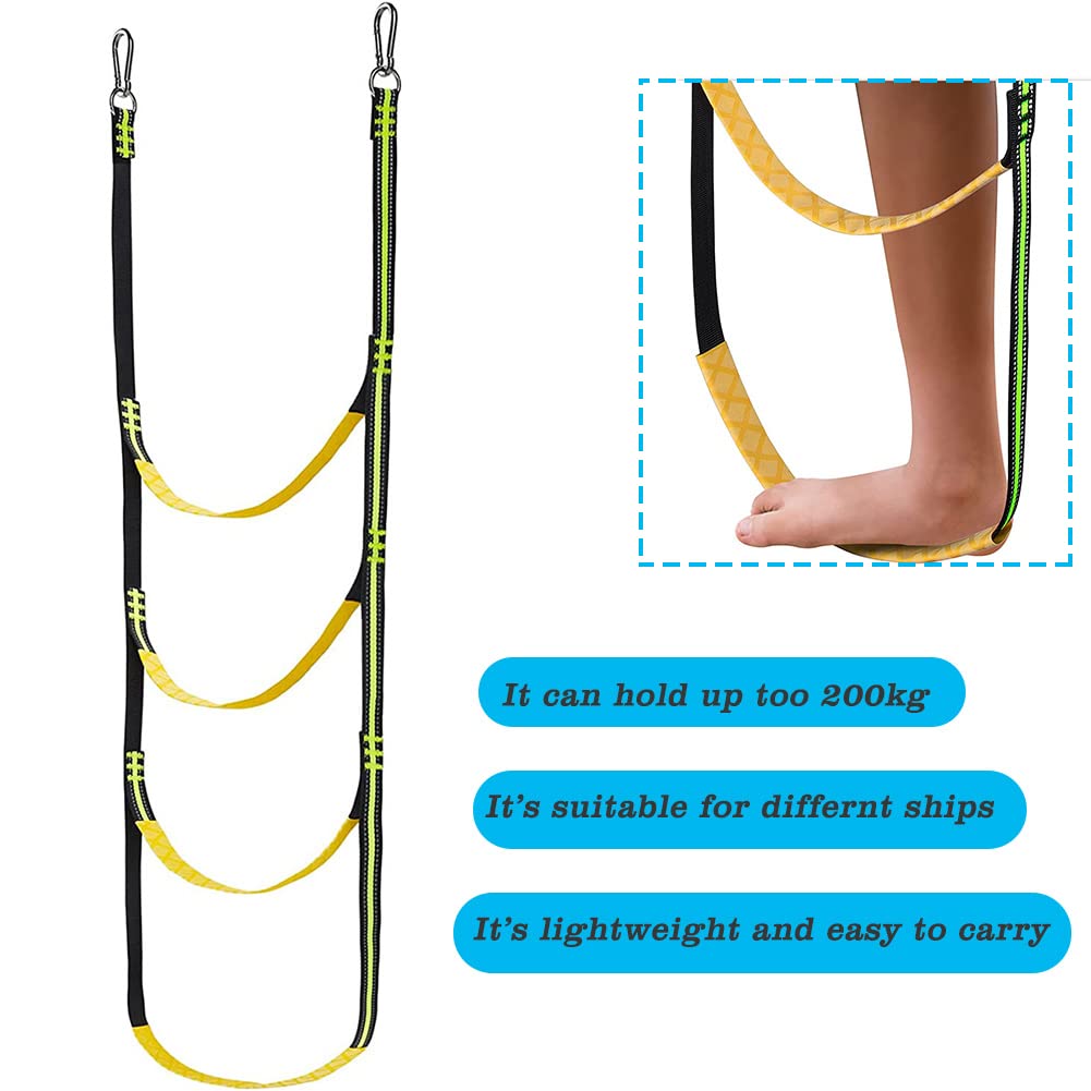 Échelle De Corde Pour Bateau, Kayak - Pliable, Antidérapante, Charge Max 200 Kg - 156 X 40 Cm