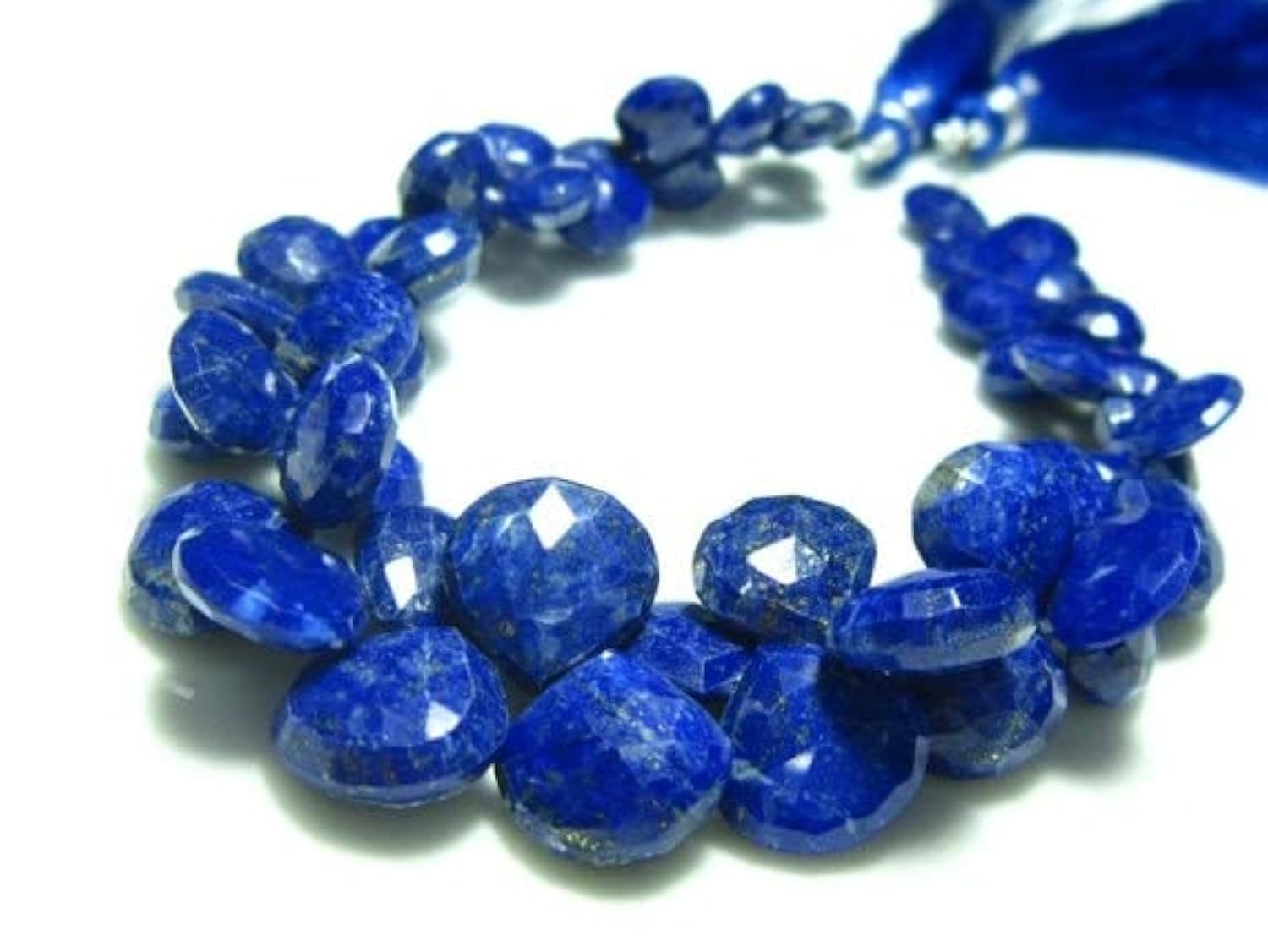 Lapis-lazuli facetté en cœur AA perles de prestige pour bijoux fins