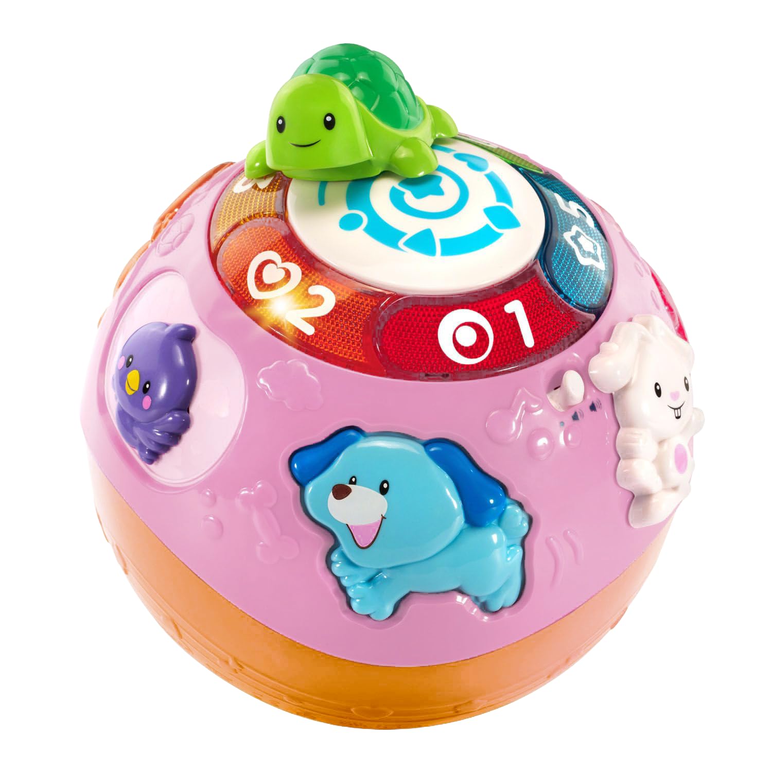 Crawl & Learn Baby Activity Ball, Musical Toy With Lights for Babies & Toddlers 6 Months+, English Version, Pink