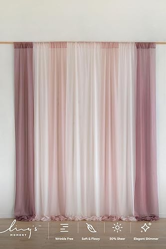 Miniatura 2 de Ling's moment Flores de arco de boda para decoración de arreglos de ceremonia, soporte de fondo para regalos de boda de fiesta, rosa polvorienta y