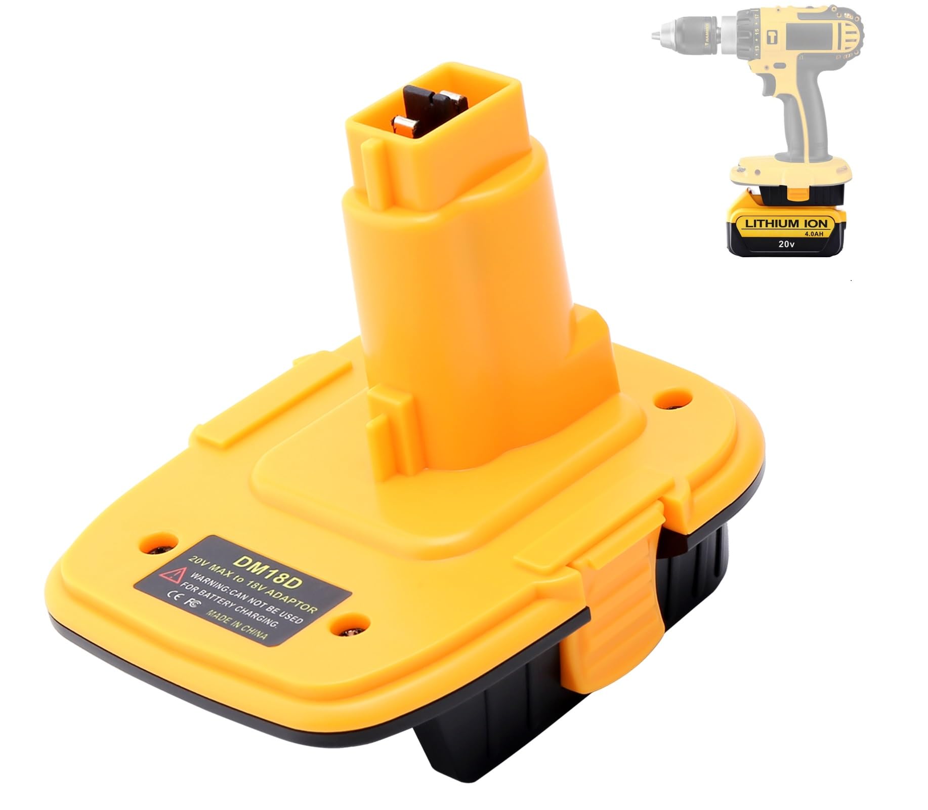 Cailingbat DM18D Adapter Compatible with Dewalt 18V Tools, Compatible with Dewalt 18v to 20v Adapter & Compatible with Mil-Waukee M-18 Lithium Battery