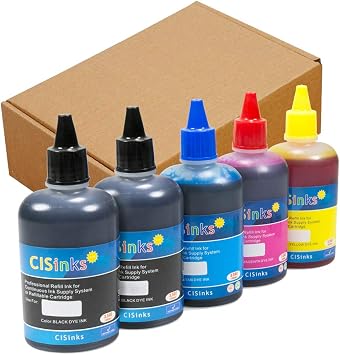 Refill Ink Bottle Set Compatible for PGI-250 / CLI-251 Printers MG5622 MG5420 MG5422 MG5520 MG5522 MG5620 MG6420 MG6620 MX722 MX922 iP7220 iP7250 iX6820