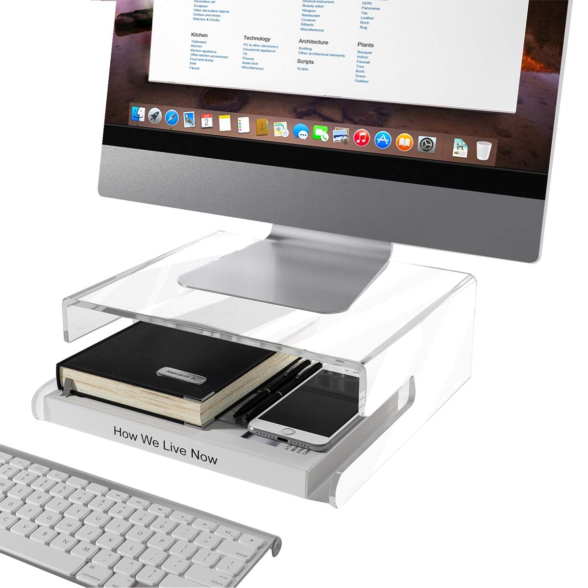 Buy Monitor Stand Riser Acrylic Computer Screen Stand for Desktop with