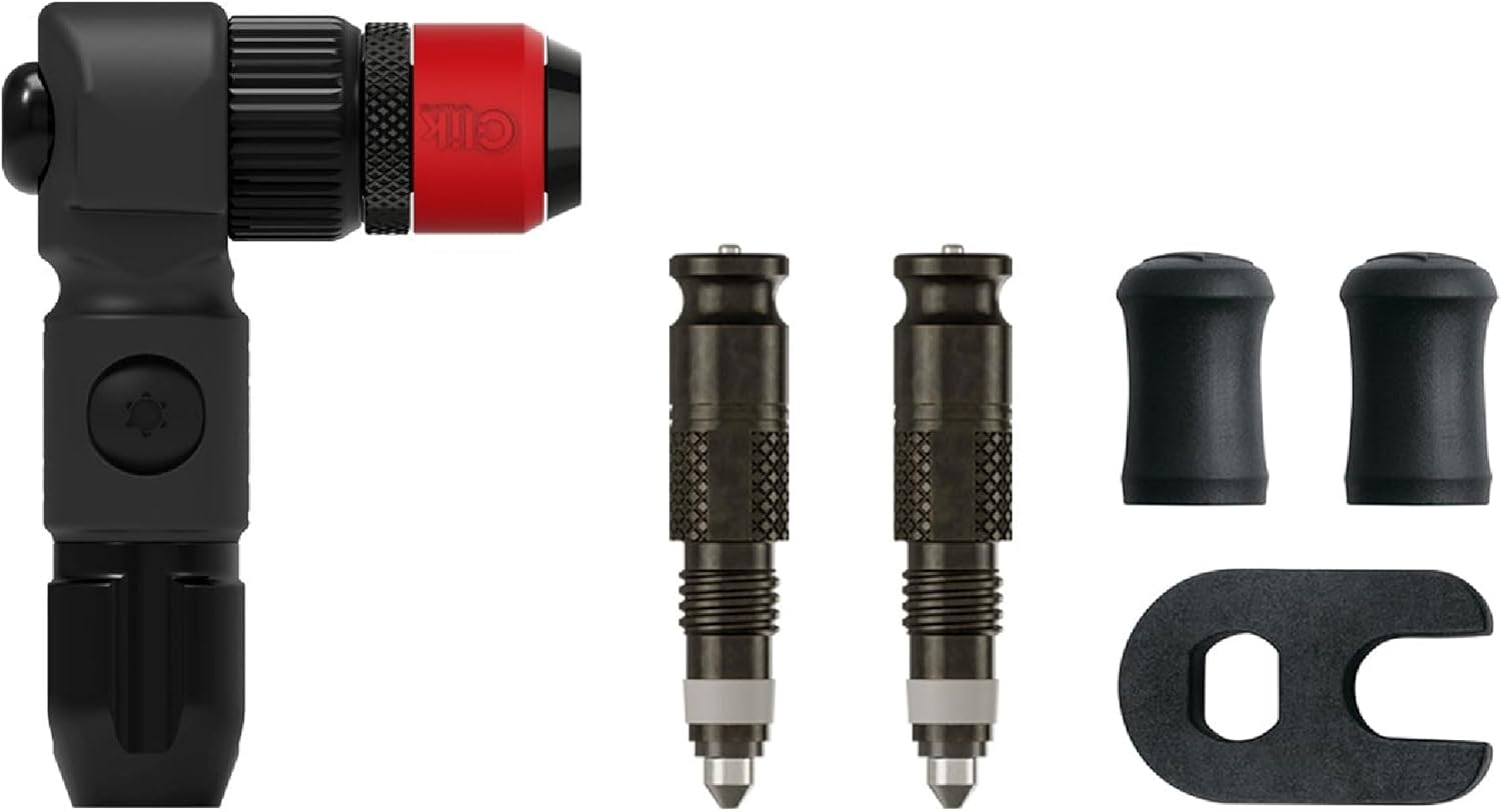 LEZYNE ABS Pro Clik Chuck with Clik Valve Cores with Replacement Clik Valve Chuck Tip Compatible Floor Pump Chucks, Options
