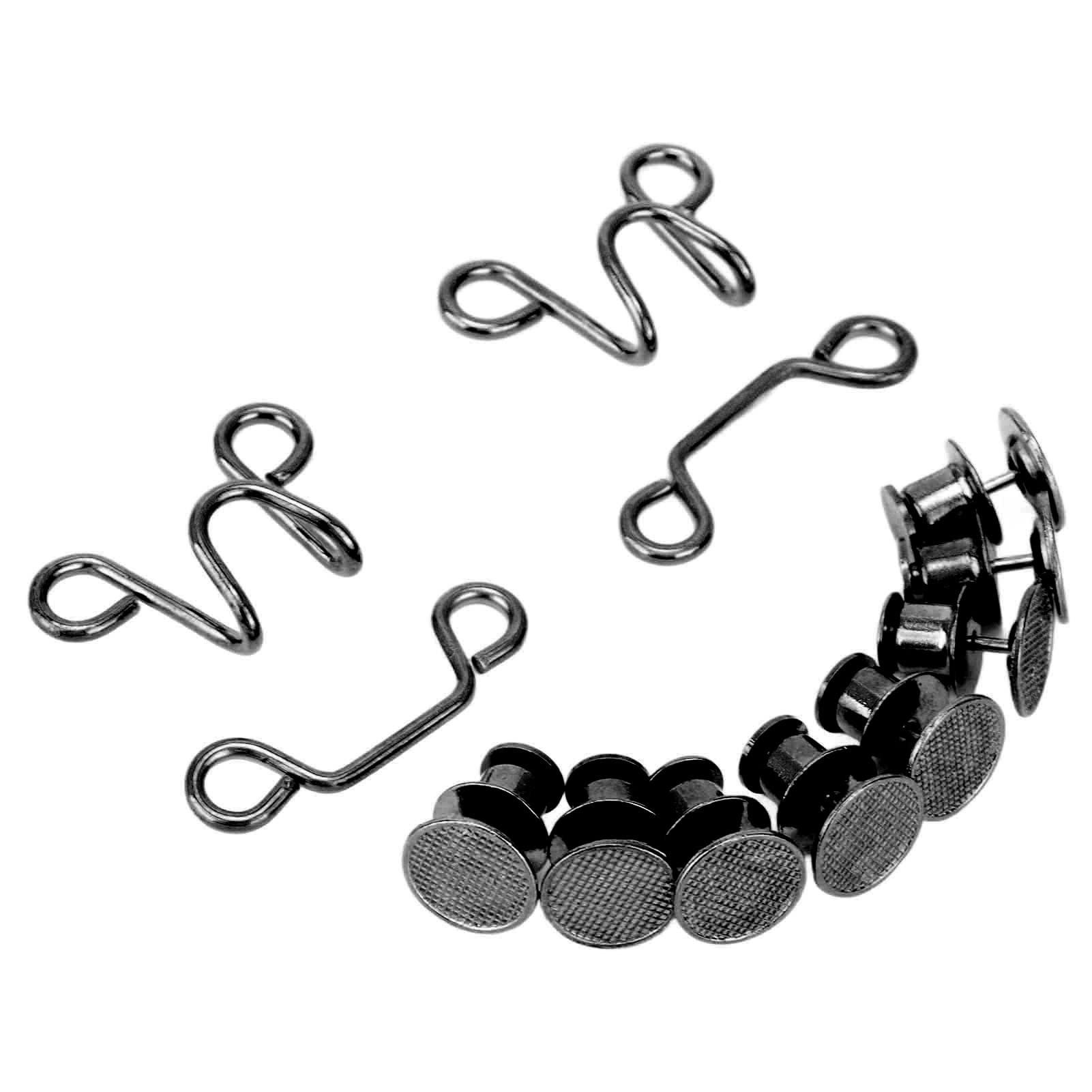 Kit Extension Bouton Pantalon Ajustable En Acier Inox - Boucle Ceinture Réglable Jusqu'à 5 Cm, 8 Boutons 4 Crochets, Réutilisable
