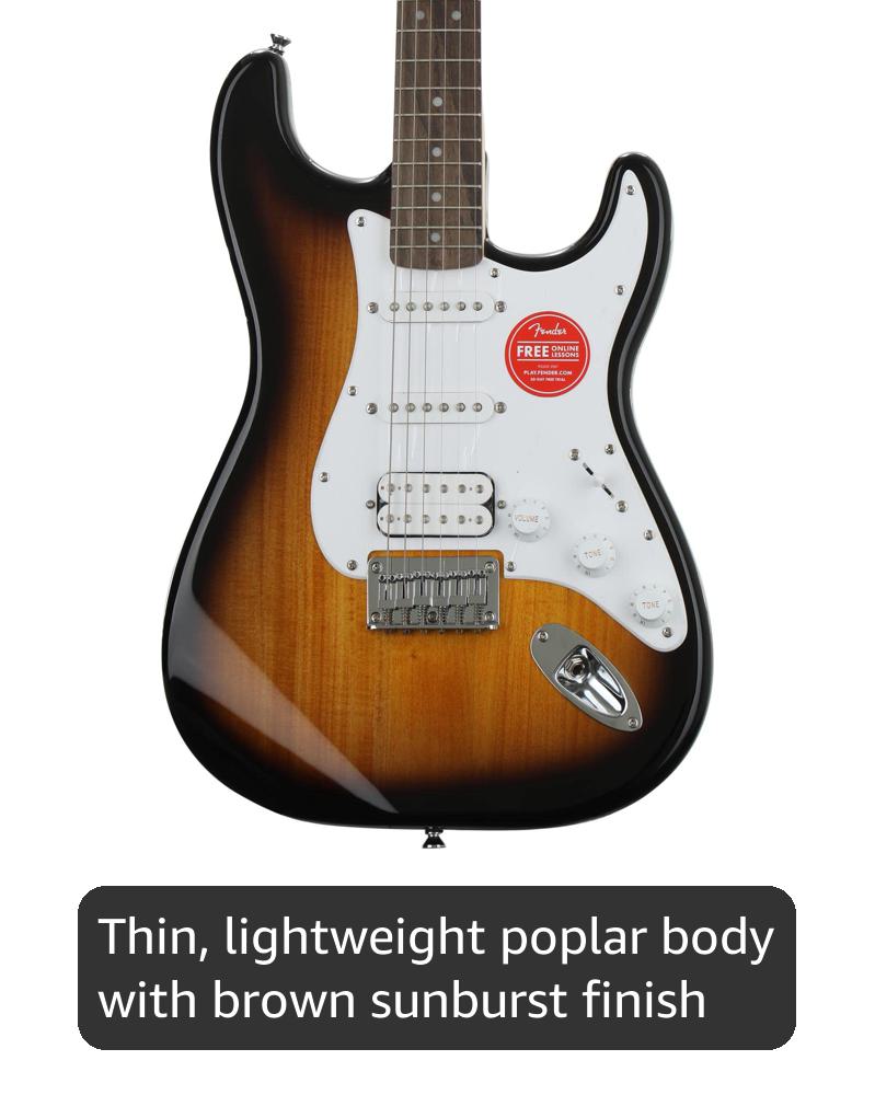 Fender Squier Bullet Stratocaster HT HSS Electric Guitar, Brown Sunburst, Laurel Fingerboard