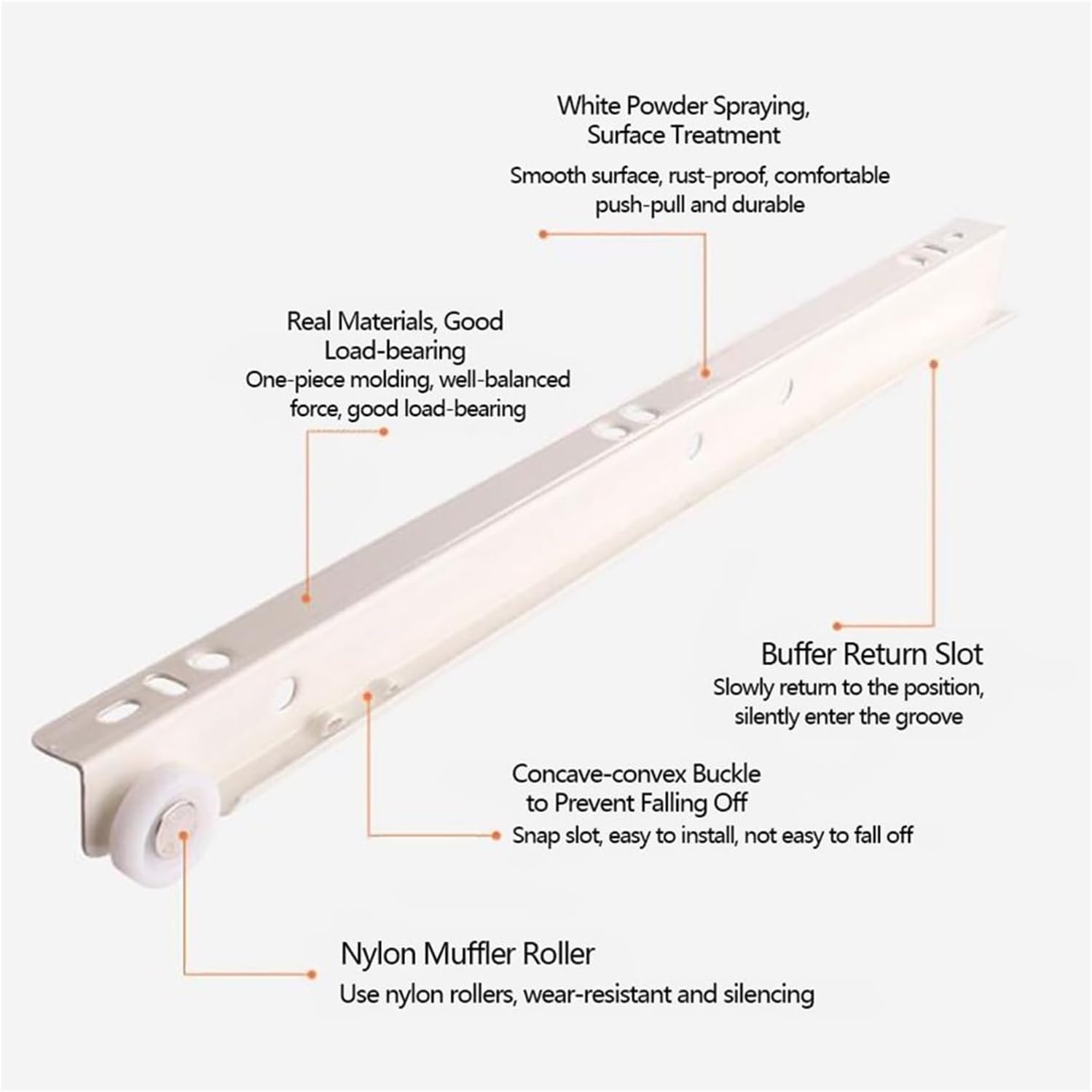 Drawer Rolling Bearing Slip Rail Thickening Two Section Pulley Furniture Computer Table Chute Cabinets Keyboard Roller Cabinet Rails Drawer Track Slides(16inch-40cm)