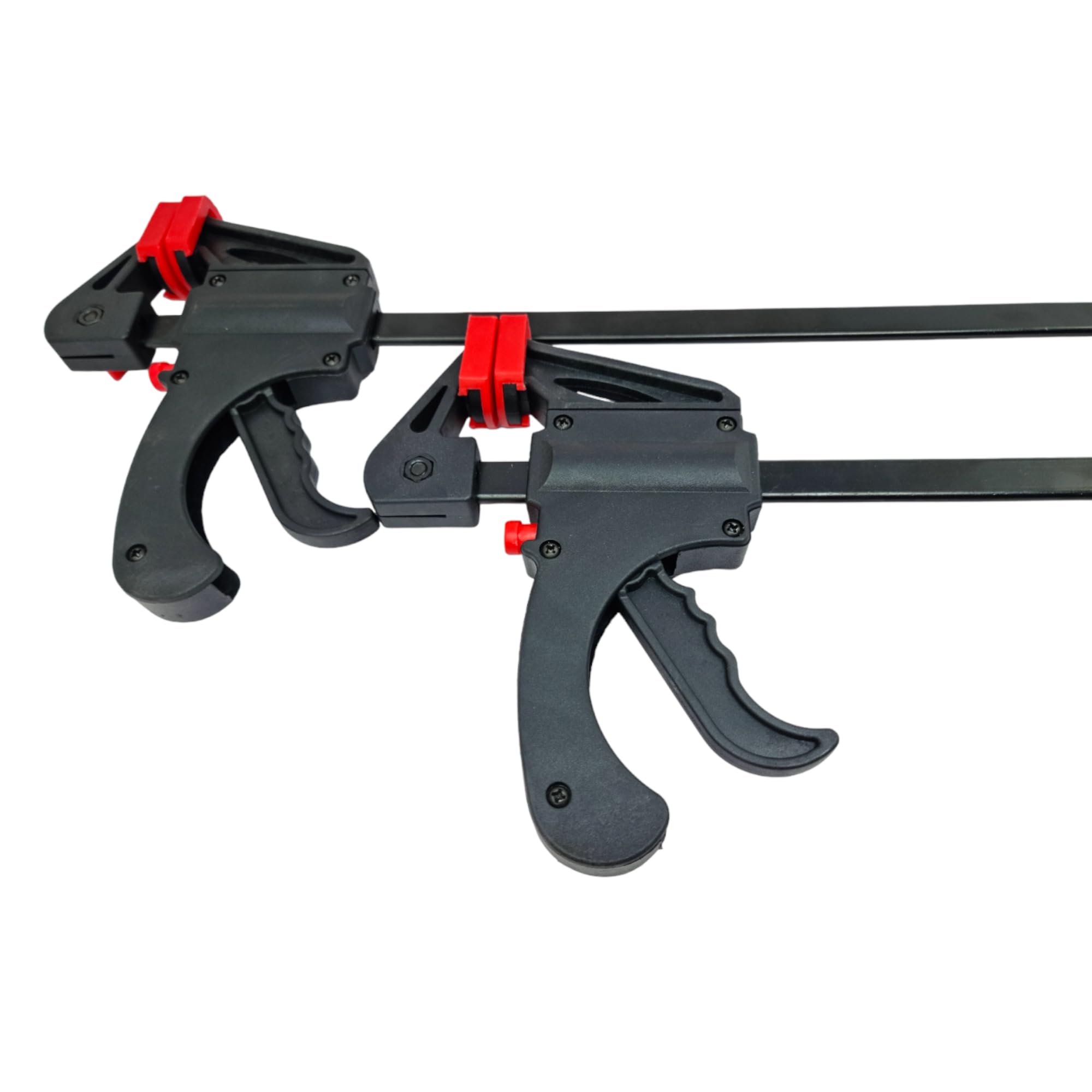 2 x 450mm 18" Wood Working F Clamp Bar Clamps Grip Ratchet Quick Release Squeeze