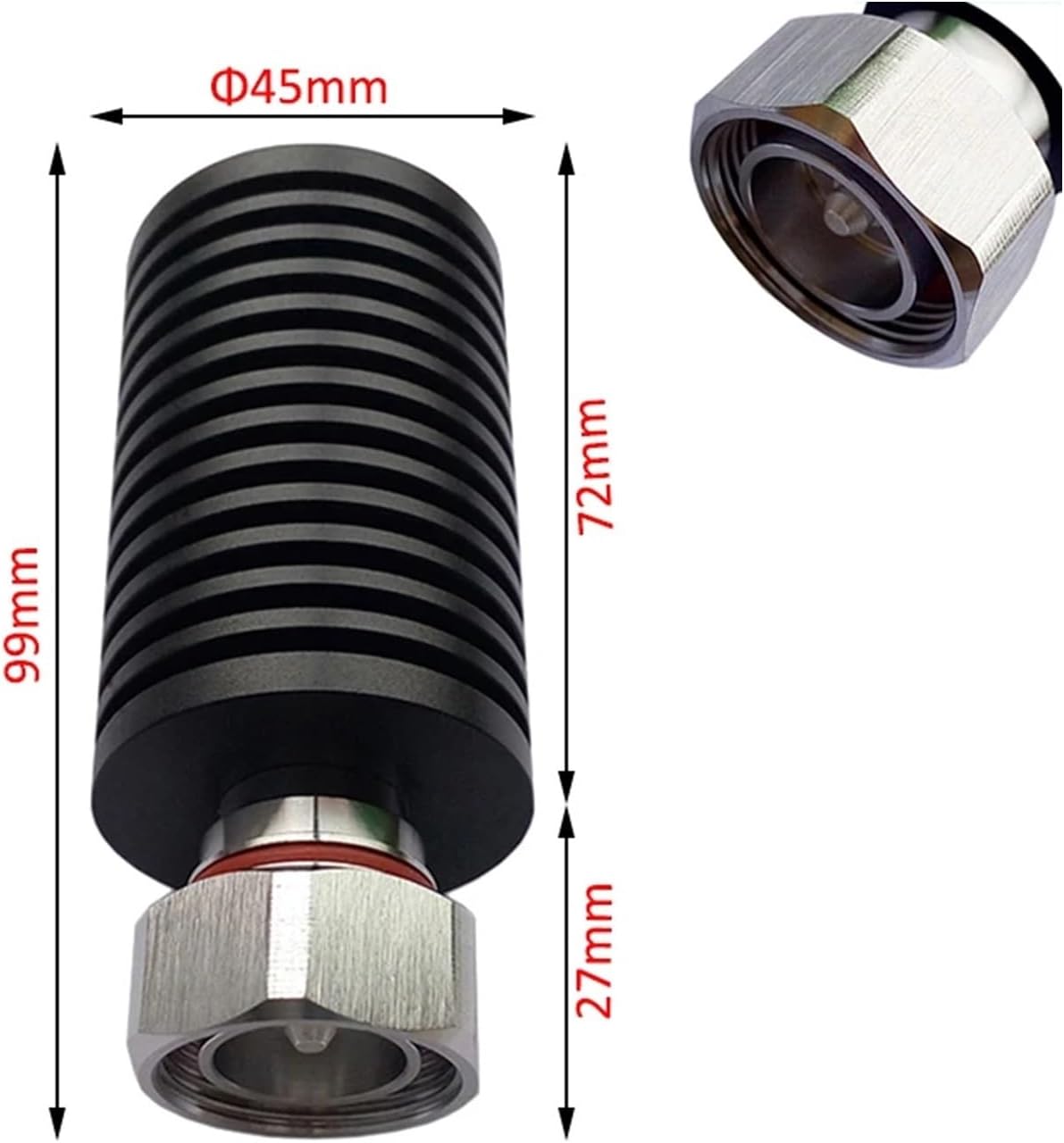 50W 7/16 DIN Male Female RF Load Termination with N Type Connector, DC-3GHz 4GHz 50 Ohm Power Terminator(3Ghz DIN Male)