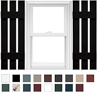 Vista 10 de Mid America - Persiana estándar de vinilo tipo revestimiento exterior de madera de 4 tablones de 14 pulgadas (1 par)