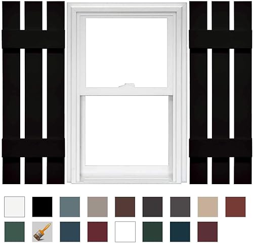 Vista 10 de Mid America - Persiana estándar de vinilo tipo revestimiento exterior de madera de 4 tablones de 14 pulgadas (1 par)