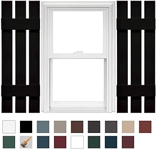 Mid America Board and Batten 12" 3 Board Spaced Vinyl Standard Shutter (1 Pair) - 12 x 35 002 Black
