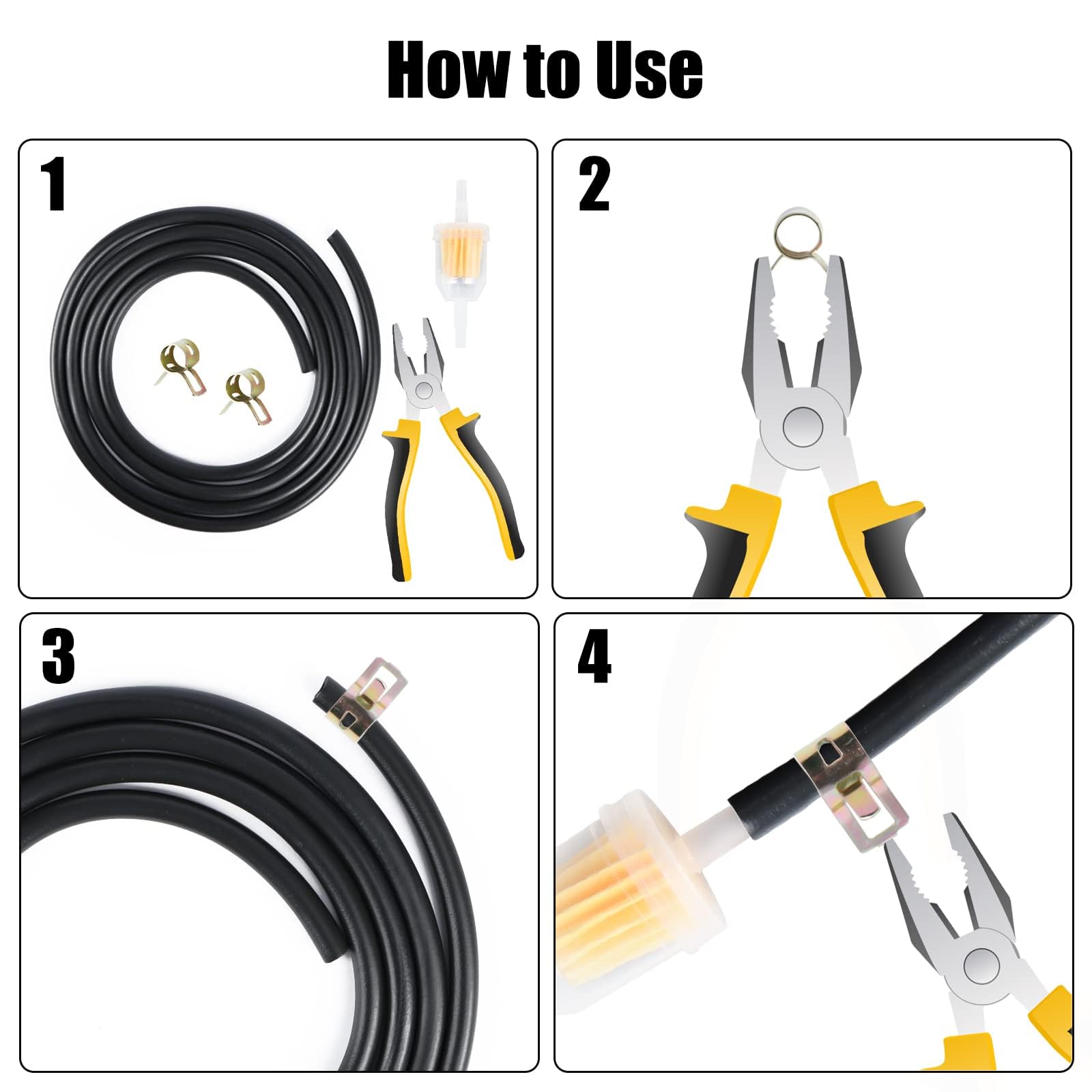 KIT 2 TUBI BENZINA CARBURANTE CON FILTRO E GOMMINO PER DECESPUGLIATORE