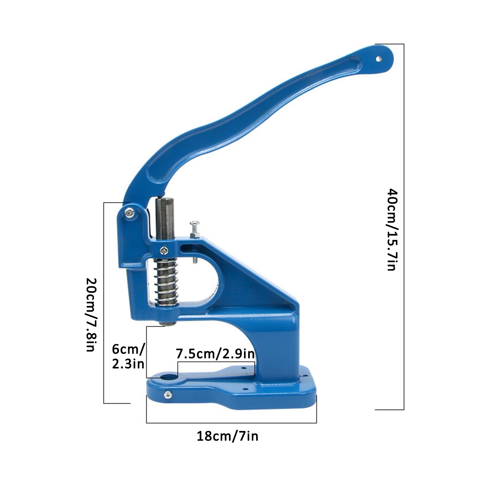 Genérico Prensa Remachadora, Ajustable Manualmente | Molde Multifuncional, Cuerpo De Aluminio, Apto Para Cuero Y Tela (Yellow 5.5mm/7m/10mm)