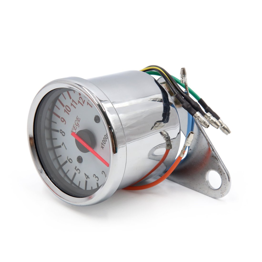 sourcing map Jauge De Compte-Tours Moto Universelle 1pc 0-13000tr/min | Chromé, Universel, Pour Camion, Pour Auto, Pour Bateau, Rétroéclairage, Support De Montage, Interface Mécanique