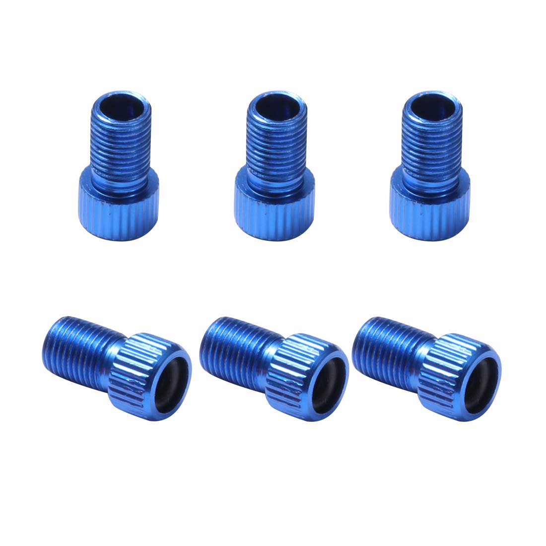 Dymoece Bicycle Tire Valve Adapter Bike Valve Converter Presta to Schrader (Blue)