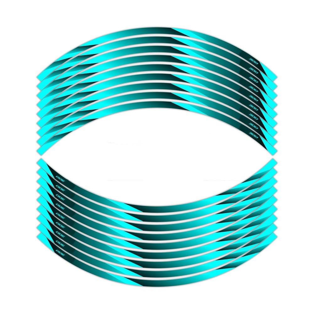 Hub Decals Rim for NINJA300 EX300 NINJA400 EX400 Motorcycle 17 Inch Front Rear Decal Hub Reflective Rim Stickers Stripe Tape(Blue12)