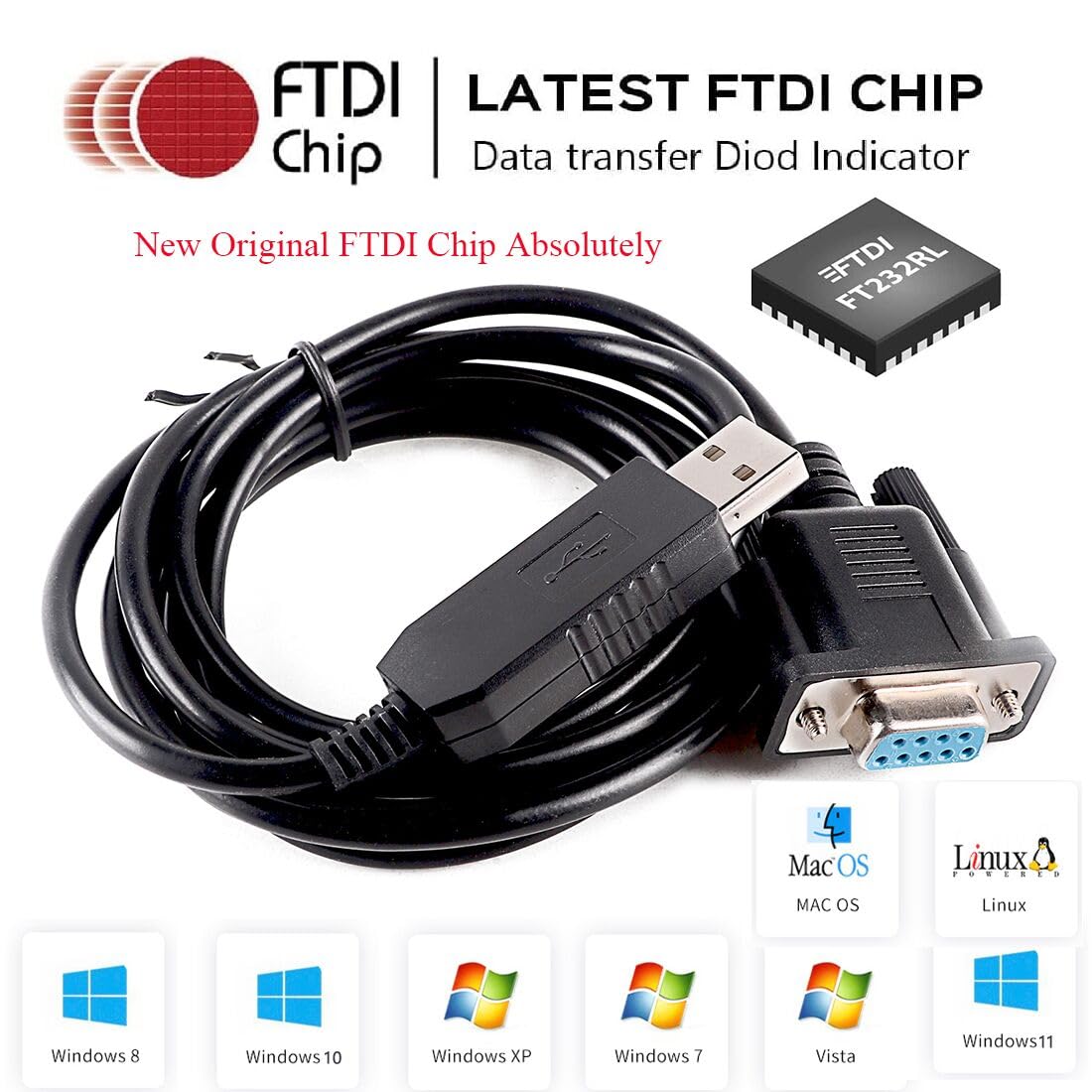 Suamdoen USB CAT Programming Cable FT231XS Chip USB DB9 Female Serial RS232 Communication Adapter Cable for Yaesu FT-450 FT-950 FT-1000MP FT-2000 FT-9000 ST-9F