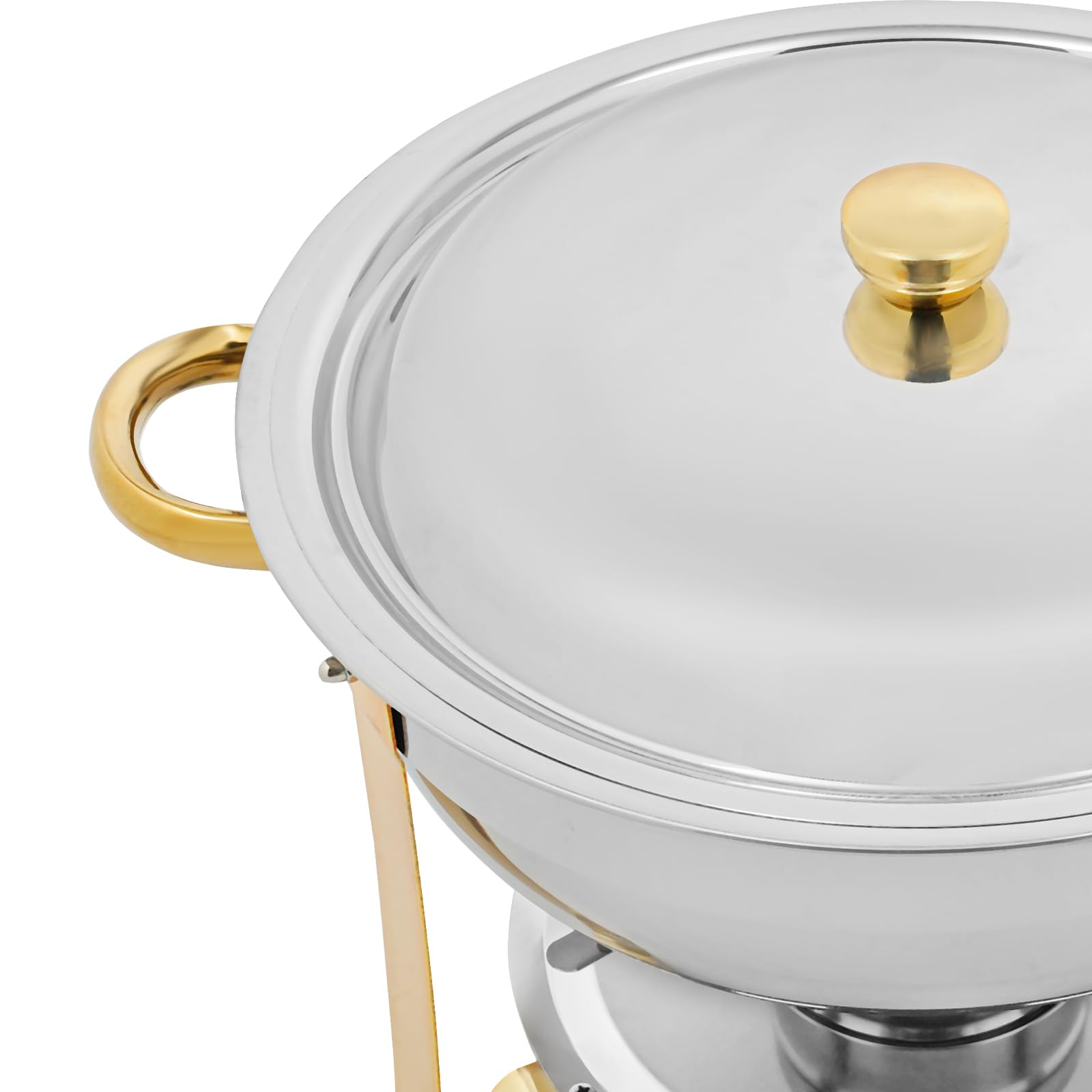 Chafing Dish - Set di 2 scaldavivande da buffet, in acciaio inox, 4,5 l, rotondi, per catering, riscaldamento, raffreddamento, con coperchio in vetro, per matrimoni, ristoranti