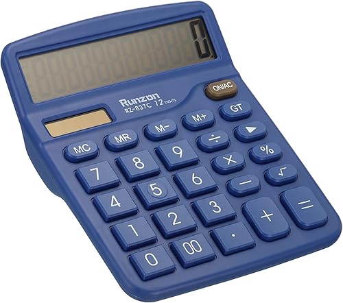 Miniatura 7 de PATIKIL Calculadora de escritorio, pantalla LCD grande de 12 dígitos, calculadora electrónica, batería solar, doble potencia, para escritorio de